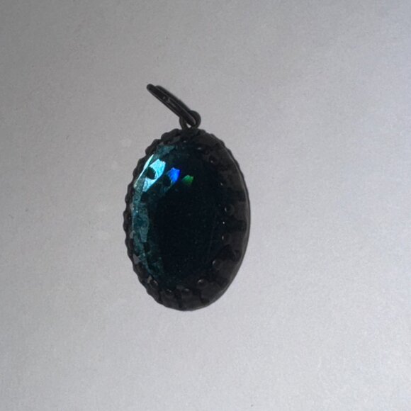 Blue gem Black Oval Pendant - Picture 9 of 14